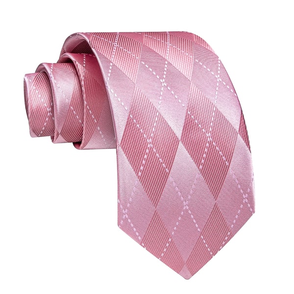 Jutara Pink Argyle Silk Necktie for Men