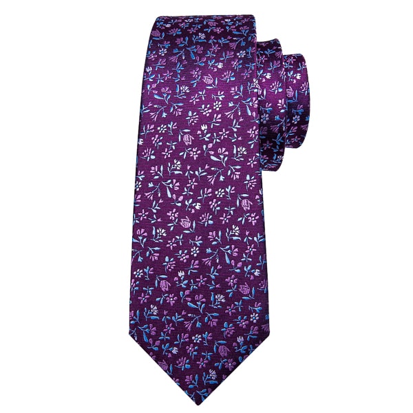 Jutara Purple Floral Silk Necktie for Men