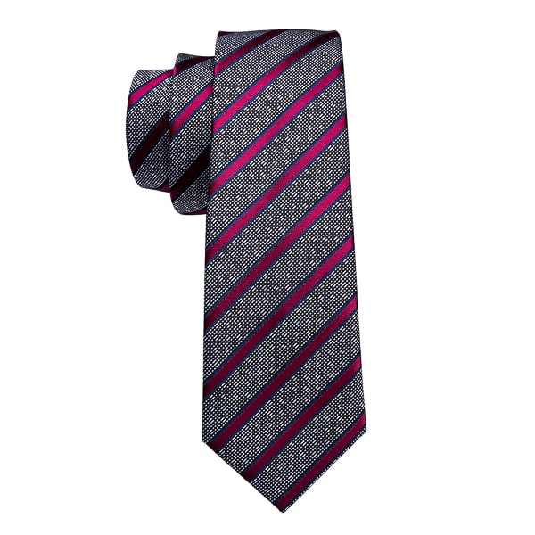 Jutara Red Striped Designer Silk Necktie for Men