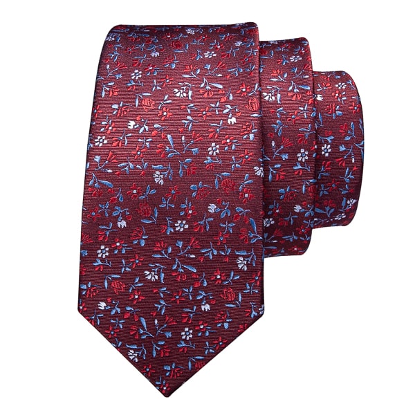 Jutara Red Floral Silk Necktie for Men